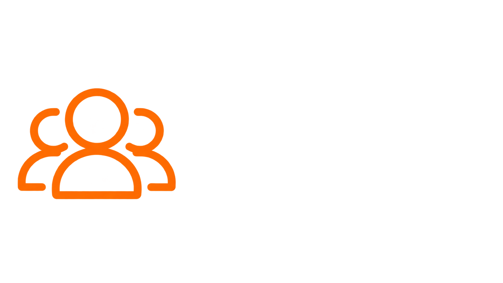 Oranges Gruppen Icon auf transparentem Hintergrund